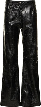 Spanx Plus faux leather croc leggings in black