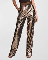 Thumbnail for your product : Halston Jett High-Rise Straight-Leg Sequin Trousers