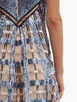 Thumbnail for your product : Temperley London Akiko Sequin Embroidered Maxi Dress - Womens - Blue Multi