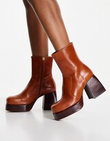 tan platform ankle boots