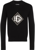Thumbnail for your product : Dolce & Gabbana Logo Patch Knitted Jumper