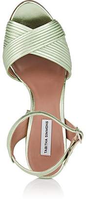 Tabitha Simmons Women's Kali Pleated Leather Sandals - Lt. Green
