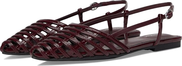 Calvin Klein Glessia Women's Flat Shoes Dark Red Patent : 6 M Synthetic