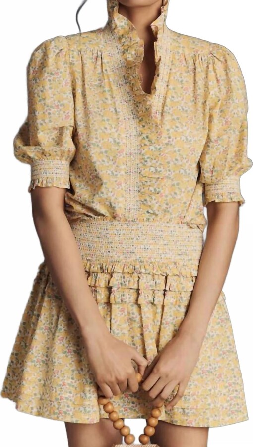 Love the Label Zuri Blouse In Stoney Yellow
