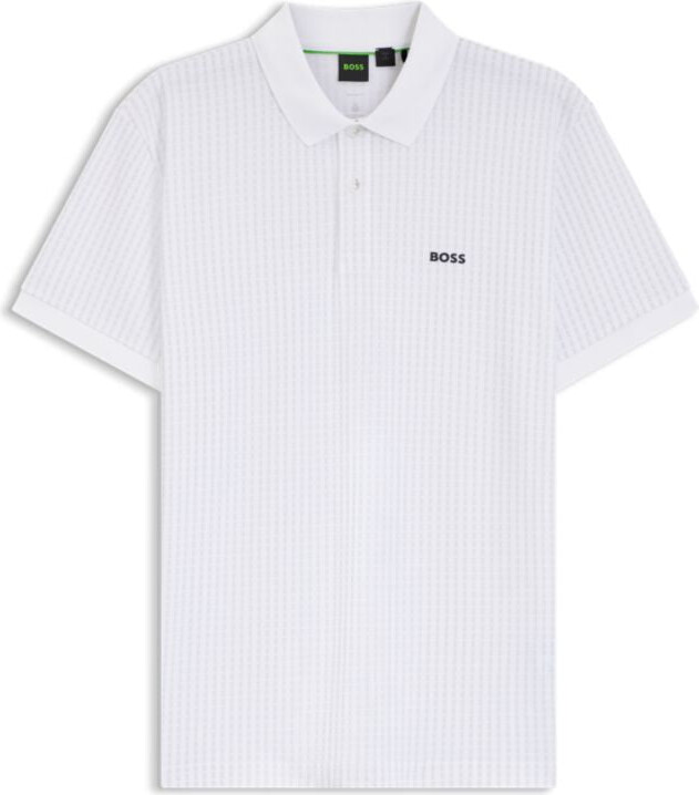 HUGO BOSS Cotton-piqué polo shirt with all-over print