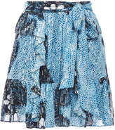 Thumbnail for your product : Ulla Johnson Belted Ruffled Fil Coupe Silk And Lurex-blend Mini Skirt