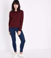 Thumbnail for your product : New Look Burgundy Organic Cotton Long Sleeve Pocket Front T-Shirt