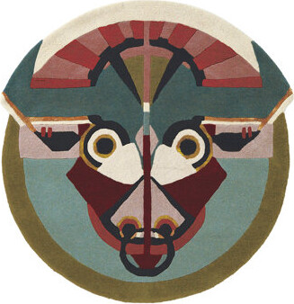 Ted Baker Geometric Handmade Tufted Wool Teal/Red/Pink Area Rug