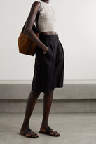 Thumbnail for your product : Brunello Cucinelli Cropped Metallic Cable-knit Top