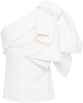 Thumbnail for your product : Balmain One-shoulder Bow-embellished Crepe Top