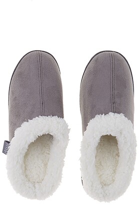 Brookstone Classic Mediium Sherpa Slippers In Grey - ShopStyle