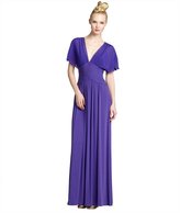 Thumbnail for your product : BCBGMAXAZRIA persian blue stretch jersey and chiffon 'Liz' lace back gown