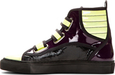 Thumbnail for your product : Raf Simons SSENSE Exclusive Purple & Green High-Top Sneakers