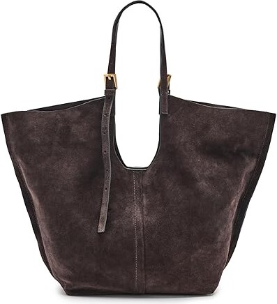 AllSaints Ara Suede East/West Tote Tote Women's Handbags Bitter Brown, Leather