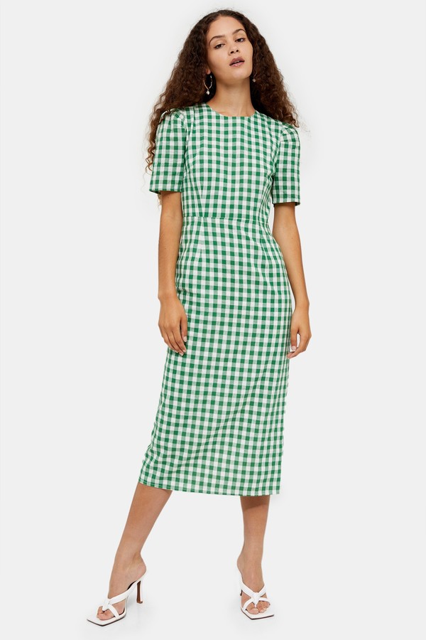 womens green midi dress