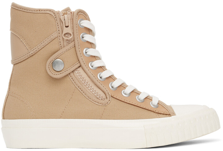 Womens beige high top sneakers Clearance