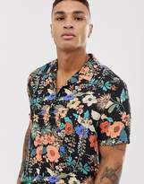 Thumbnail for your product : Topman shirt in black floral print