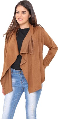 faux suede waterfall jacket