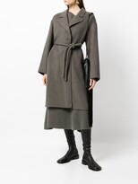 Thumbnail for your product : GOEN.J Peak-Lapel Belted Coat