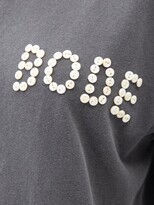 Thumbnail for your product : Bode Pearly Button-logo Cotton-jersey T-shirt - Dark Grey