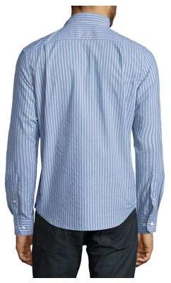 Izod Striped Woven Cotton-Blend Sportshirt
