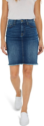 seven for all mankind white denim skirt