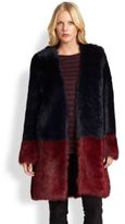 Thumbnail for your product : DKNY Shearling Colorblock Coat