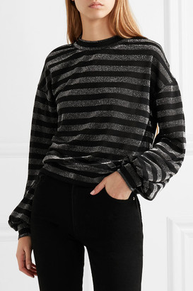 RtA Magnus Striped Lurex Sweatshirt - Black