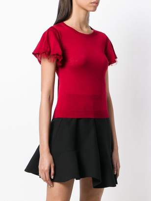 RED Valentino lace sleeve T-shirt