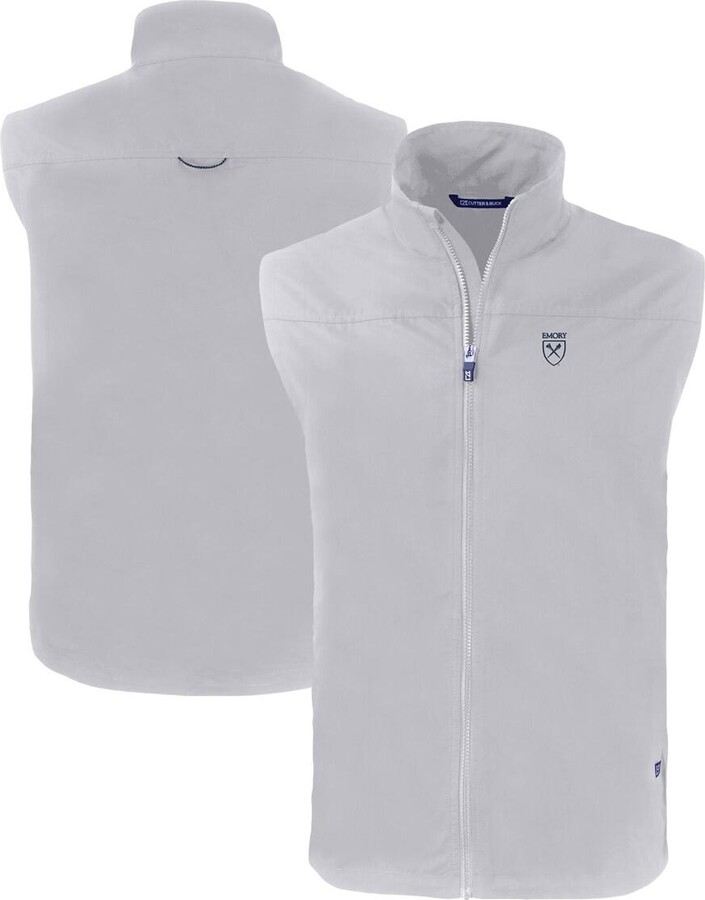Cutter & Buck Men's Gray Emory Eagles Charter Eco Full-Zip Vest