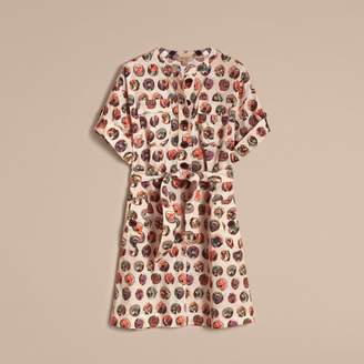Burberry Pallas Heads Print Stretch Cotton Shirt Dress