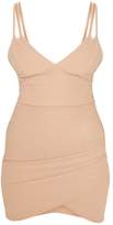 Thumbnail for your product : PrettyLittleThing Stone Double Strap Wrap Skirt Bodycon Dress