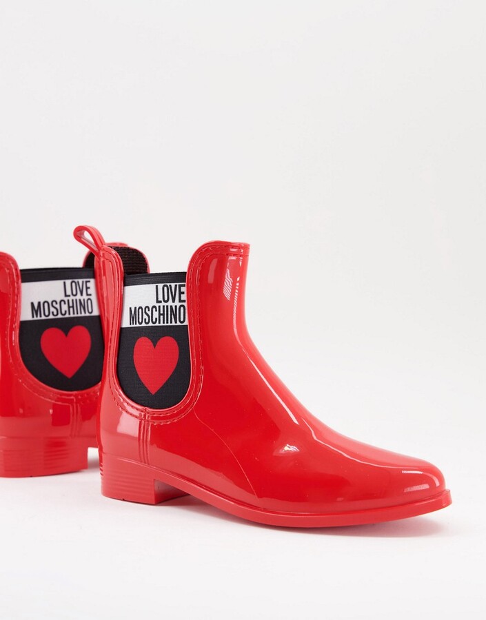 moschino red boots