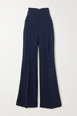 【ROLAND MOURET】pleated cady wide-leg パンツ Black Stretch-cady wide-leg pants | ROLAND MOURET | NET-A-PORTER