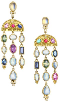Temple St. Clair Nature Deconstructed 18K Yellow Gold Multi-Gemstone Chandelier Earrings