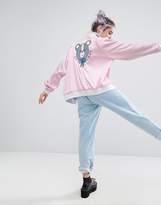 Thumbnail for your product : Lazy Oaf I Don't Care Bear Satin Bomber
