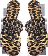 Thumbnail for your product : Tory Burch Miller Natural Leopard Print Leather Flat Sandals