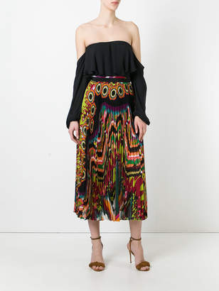 Roberto Cavalli abstract print pleated skirt