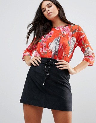 Traffic People Floral Pleated Blouse