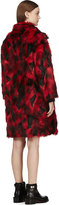 Thumbnail for your product : Jay Ahr Red & Black Faux-Fur Overcoat