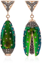 Thumbnail for your product : Bibi van der Velden 18kt rose gold Scarab drop earrings