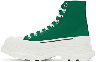 Alexander McQueen Green Tread Slick High Sneakers - ShopStyle