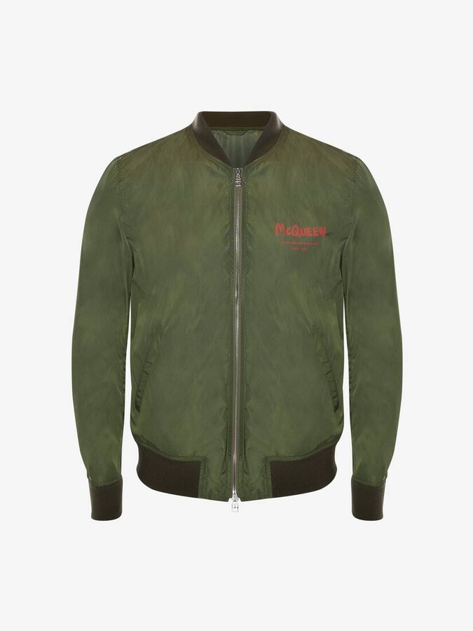 Alexander McQueen Graffiti Bomber Jacket ShopStyle Outerwear