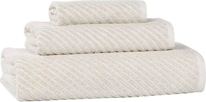 Superior Amelia Medium Weight Diagonal Stripes 3Pc Towel Set