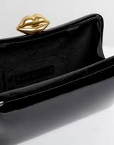 Thumbnail for your product : Lulu Guinness Patent Pillow Box Clutch Bag In Black & Gold