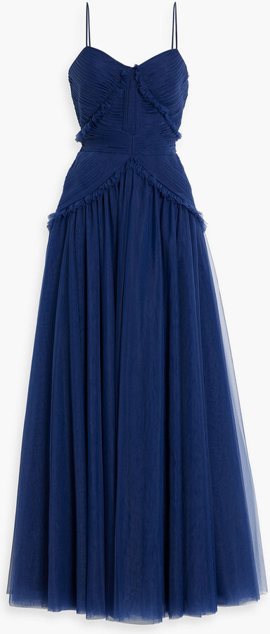 Pleated tulle gown