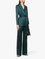 Thumbnail for your product : Veronica Beard Eiza double-breasted belted satin blazer
