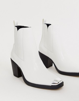 Truffle Collection western toe cap boots in white