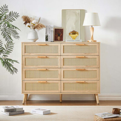 Rattan Storage Chest with 8 Drawer