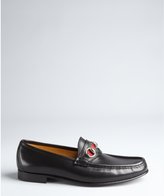 Thumbnail for your product : Gucci Black Leather Webstripe Horsebit Loafers
